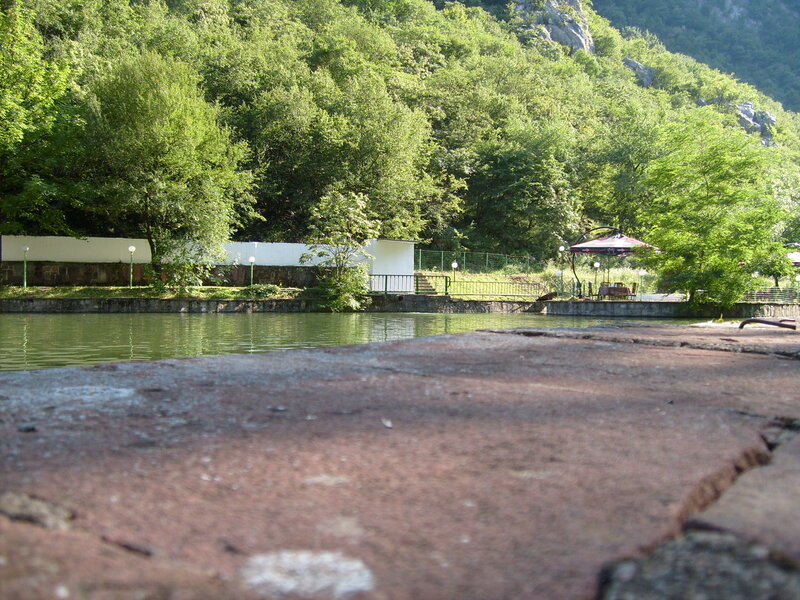 Lake with Stone Wall — Green