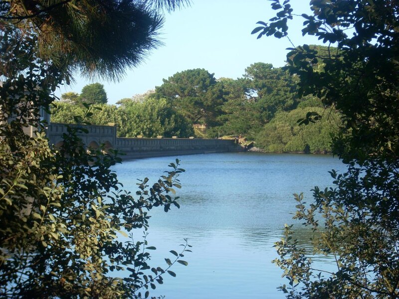 Lake with Stone Wall