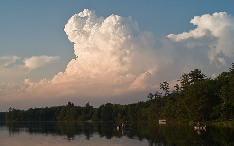 Lake with storm cloud