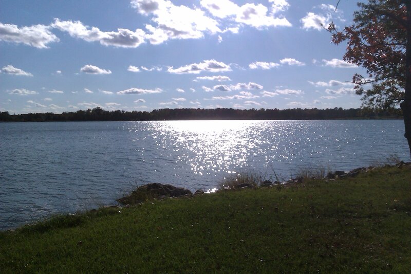 Lake with Sun Glare
