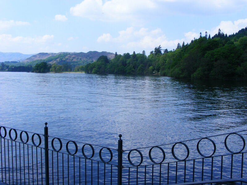 Lake with Trees and Hills — Blue