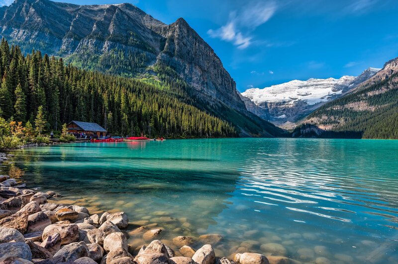 Lake with Turquoise Water — Blue