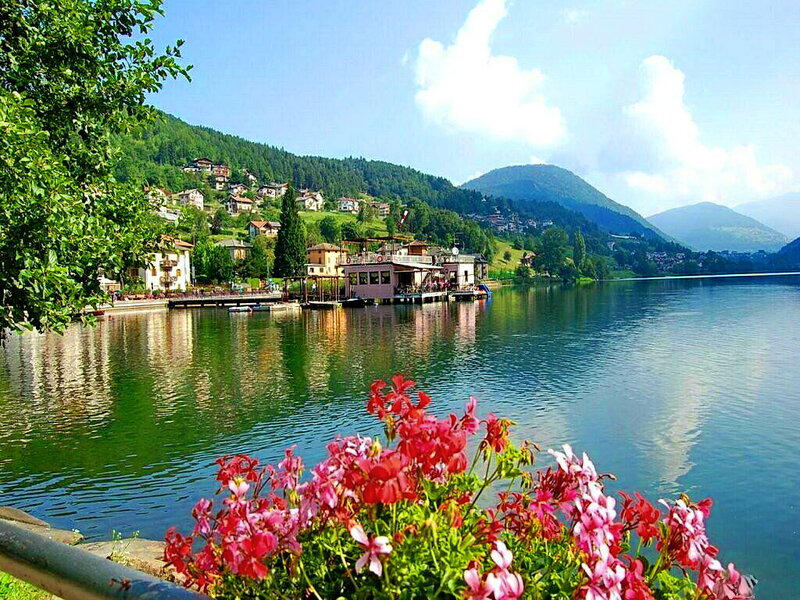 Lake with Village