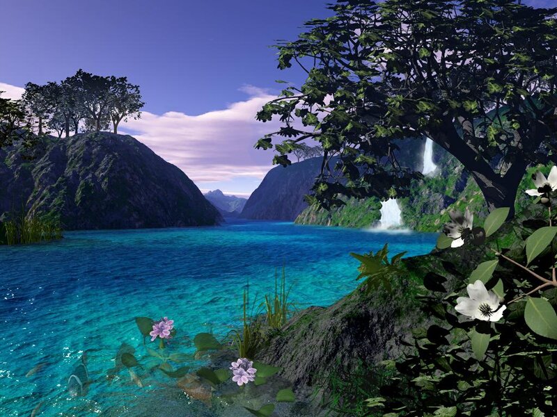 Lake with Waterfalls