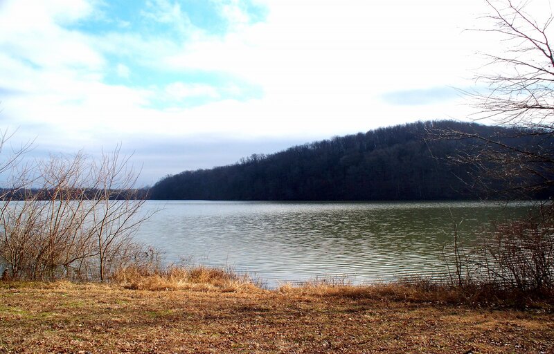 Lake with Wooded Hill