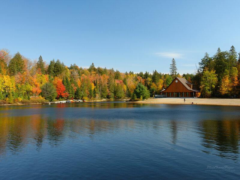 Lake with Wooden Building