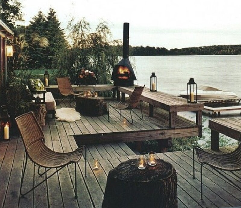 Lakefront Deck with Fire Pit