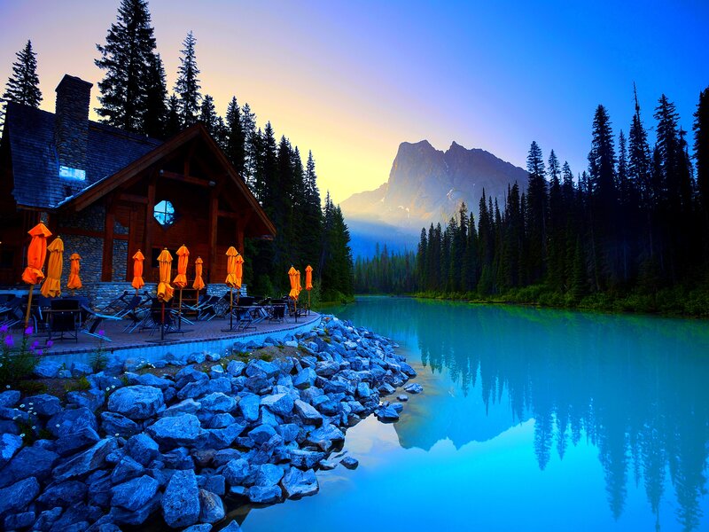 Lakefront Lodge at Dusk