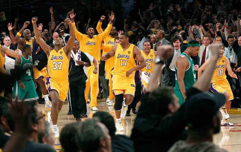 Lakers Players Celebrating