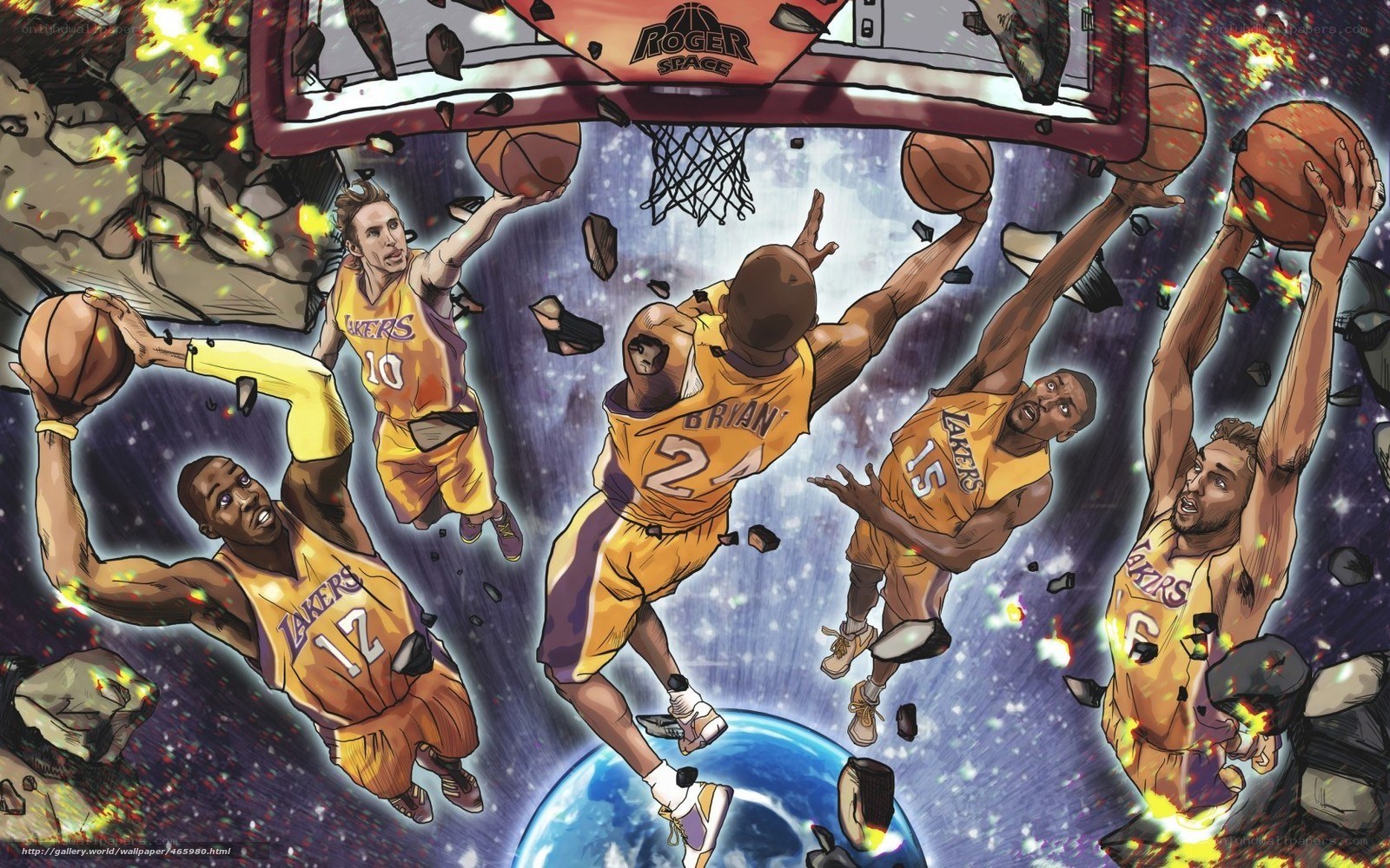 Lakers players in action