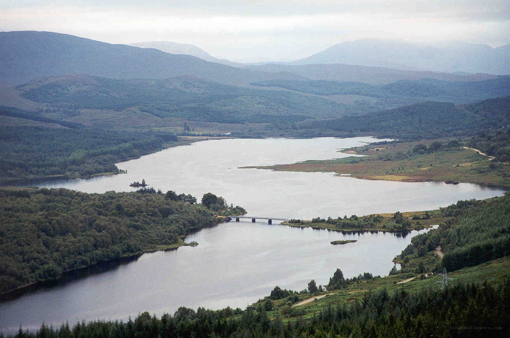 Lakes and mountains landscape
