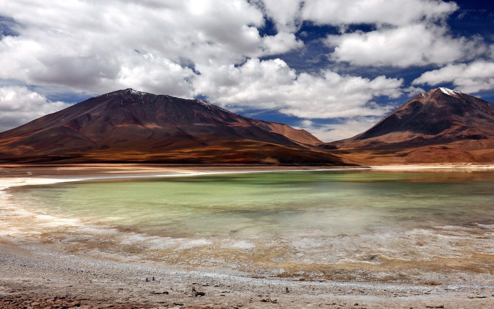Lakes and mountains landscape