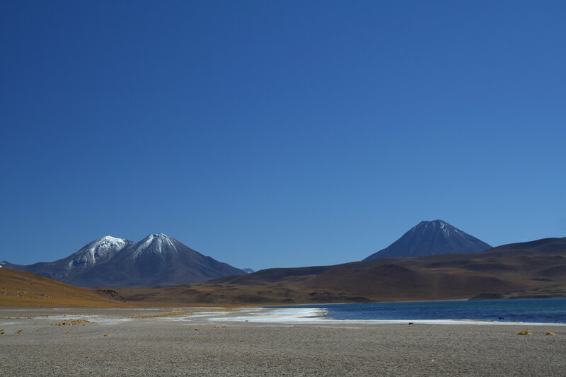 Lakes and volcanoes in the Andes