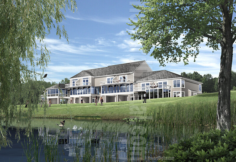 Lakeside building rendering