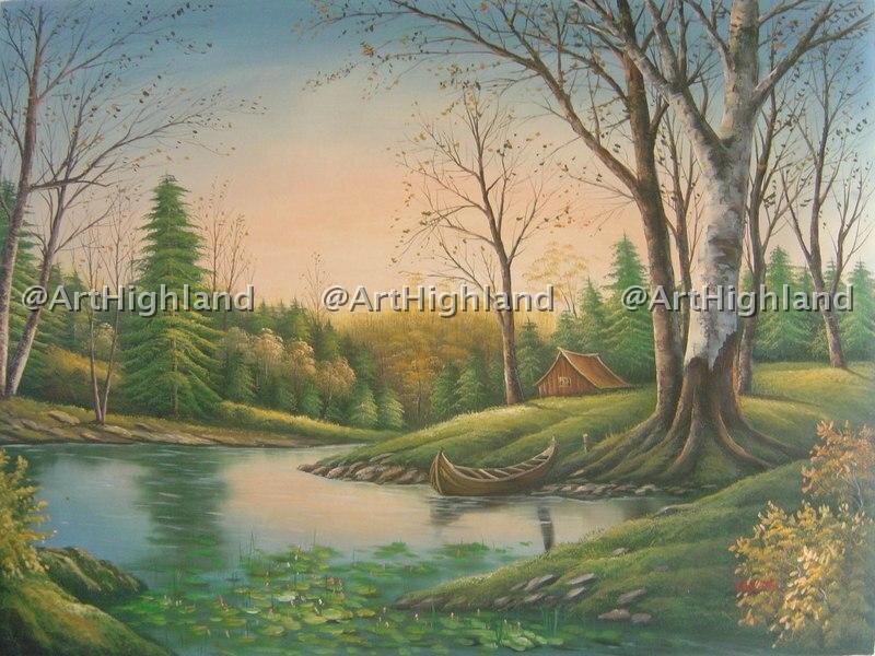 Lakeside Cabin at Dusk