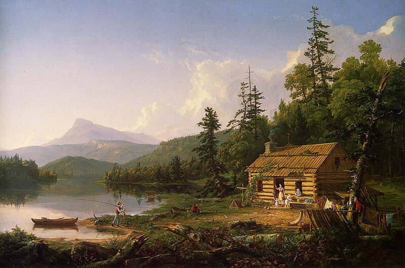Lakeside Cabin Scene