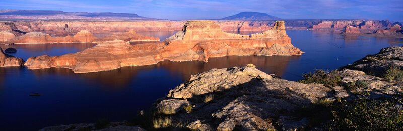 Lakeside canyon landscape