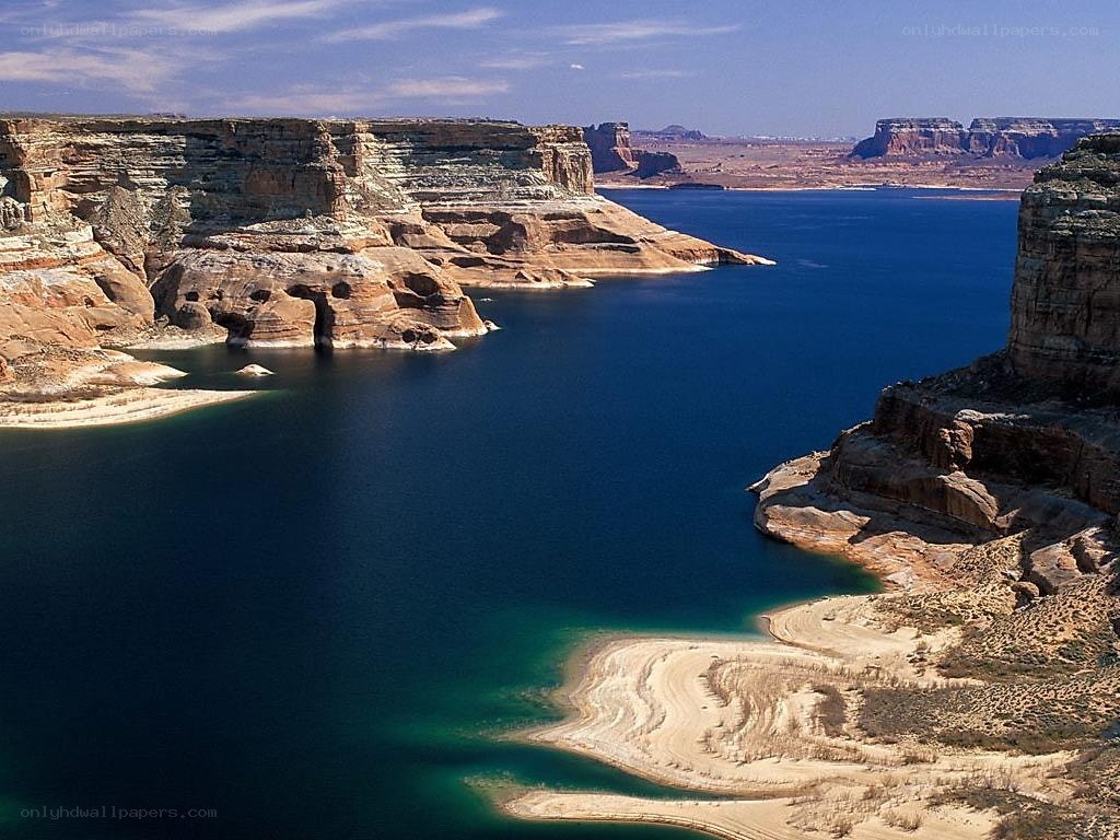 Lakeside canyon landscape