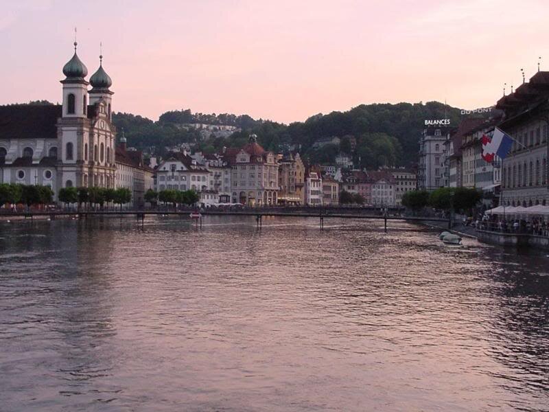 Lakeside Cityscape at Dusk