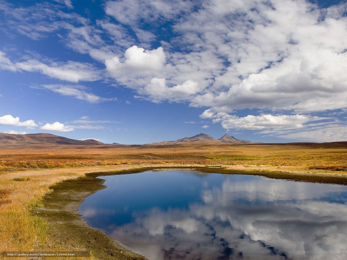 Lakeside landscape with mountains