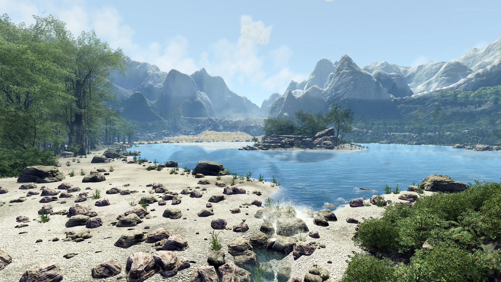 lakeside mountain landscape