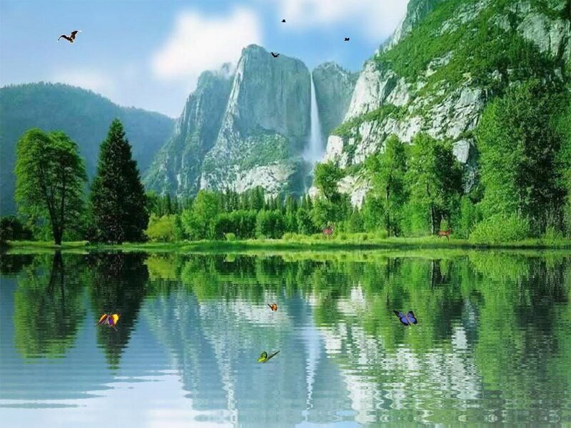 Lakeside mountain landscape