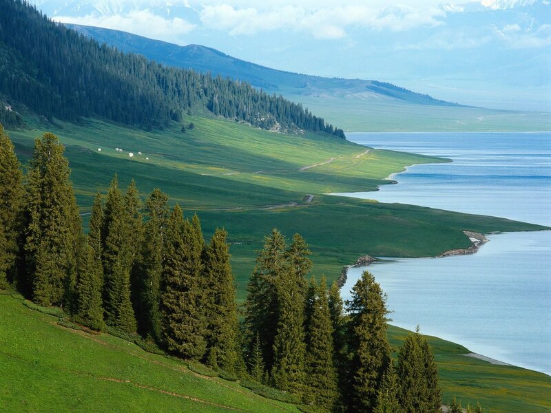 Lakeside mountain landscape