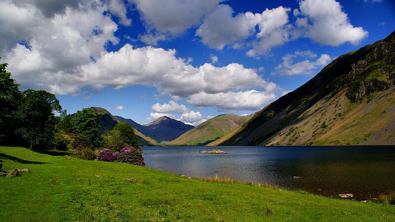 Lakeside mountain landscape