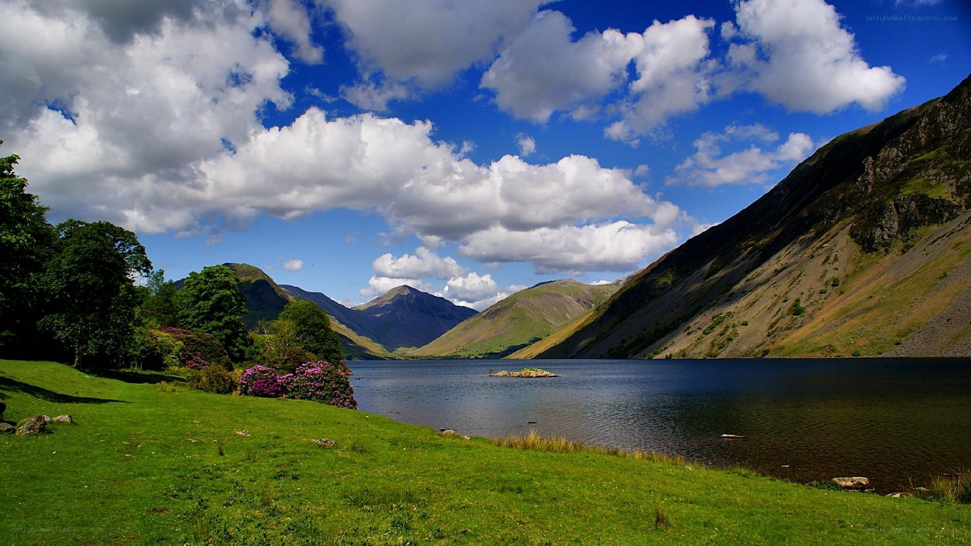 Lakeside mountain landscape