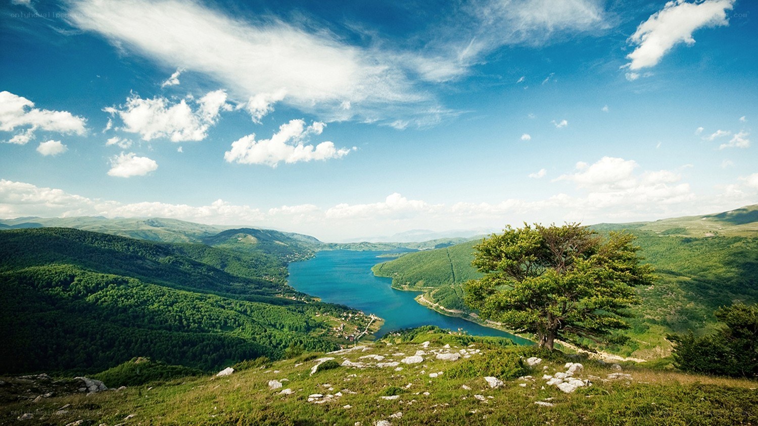 Lakeside mountain view