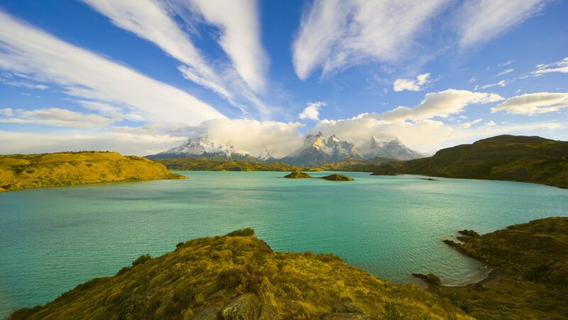 Lakeside mountain vista