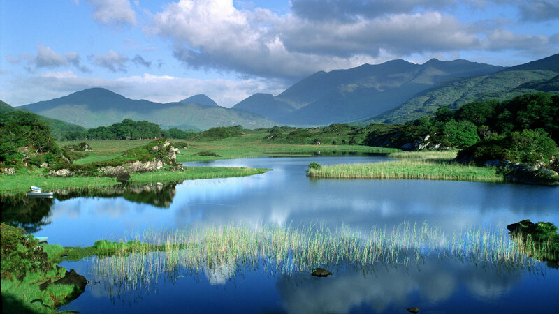 Lakeside mountains in Ireland