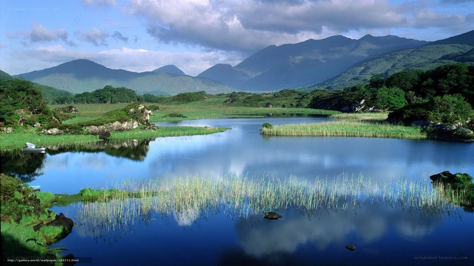 Lakeside mountains landscape