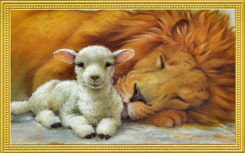 Lamb and Lion Sleeping