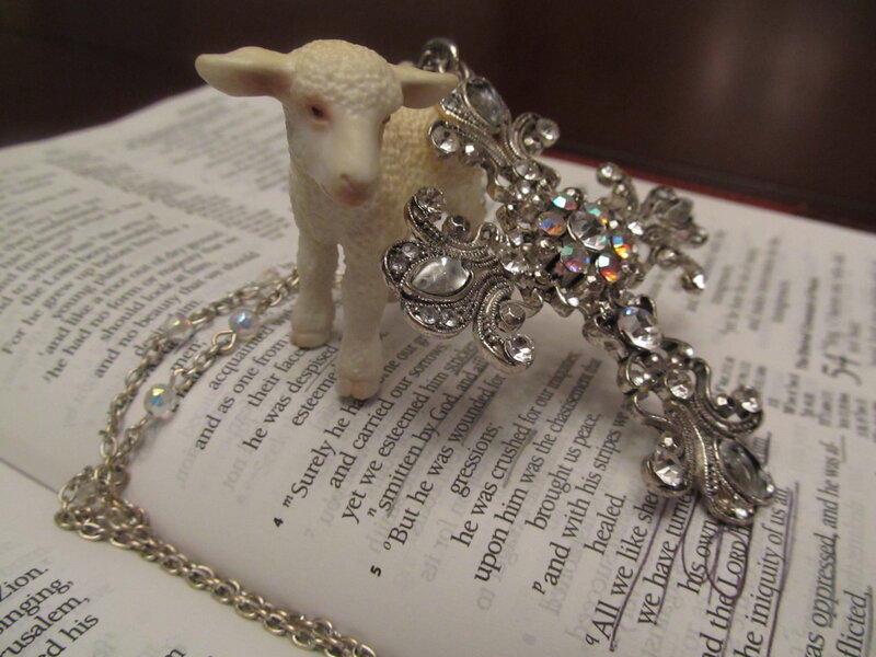 Lamb Figurine and Cross
