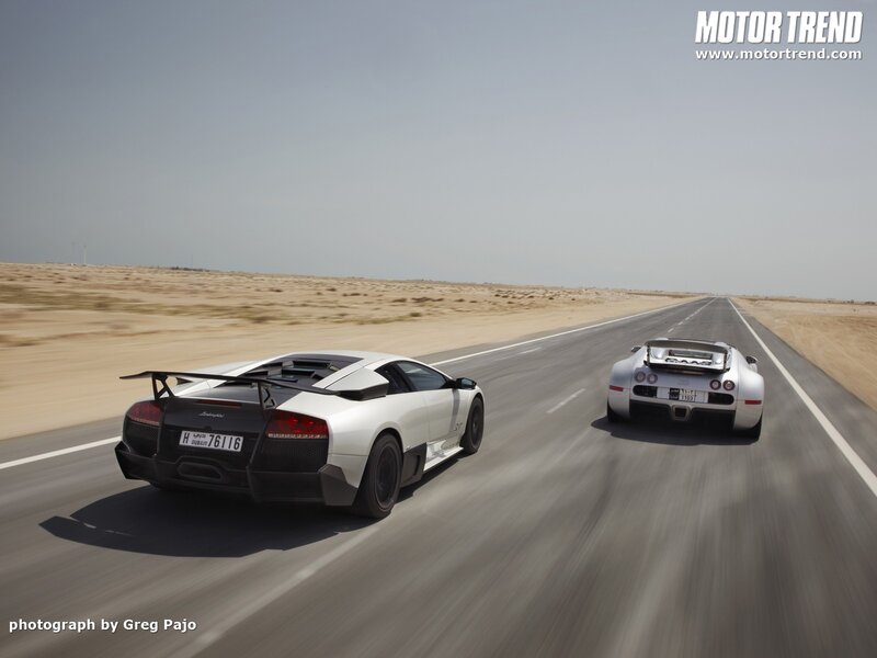 Lamborghini and Bugatti racing