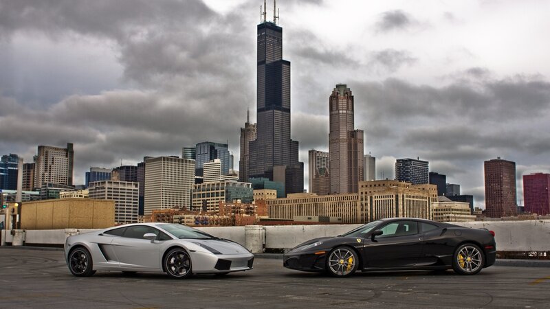 Lamborghini and Ferrari in Chicago