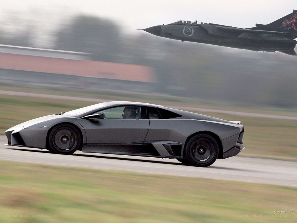 Lamborghini and fighter jet