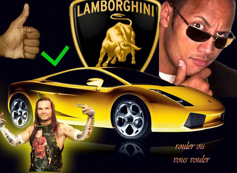 Lamborghini and wrestlers