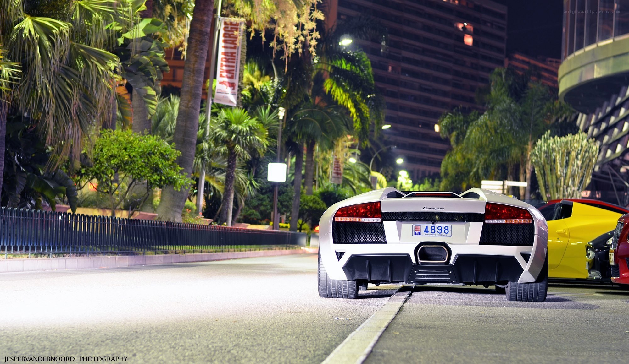 Lamborghini at night in Monaco