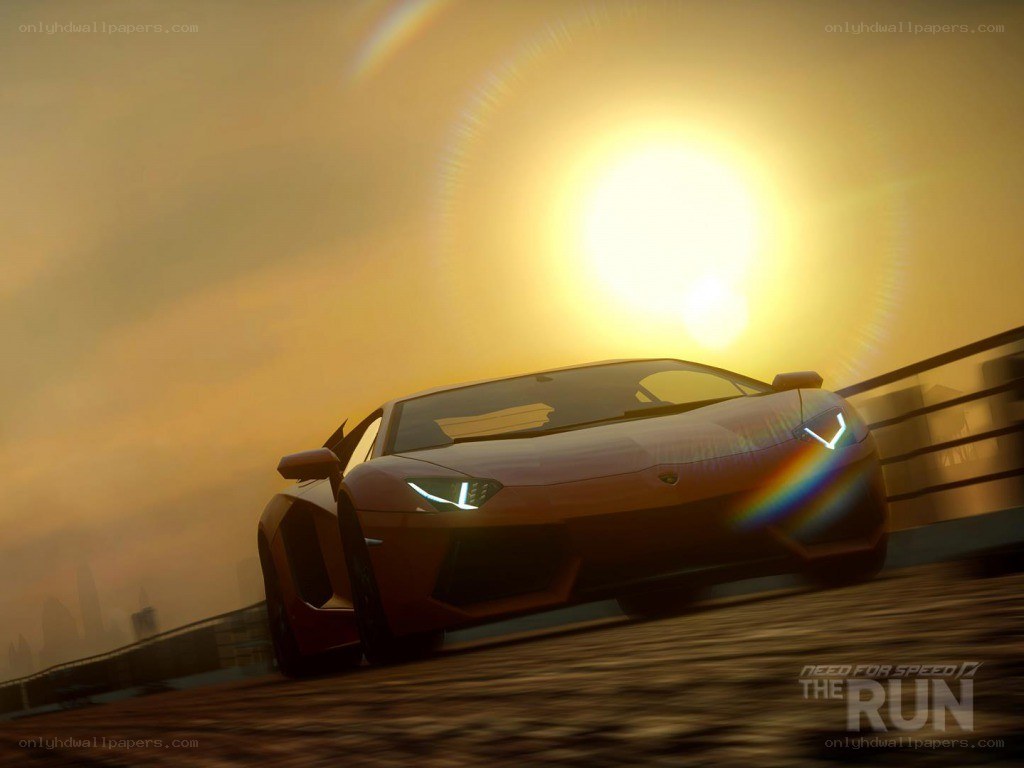Lamborghini at sunset in Need for Speed