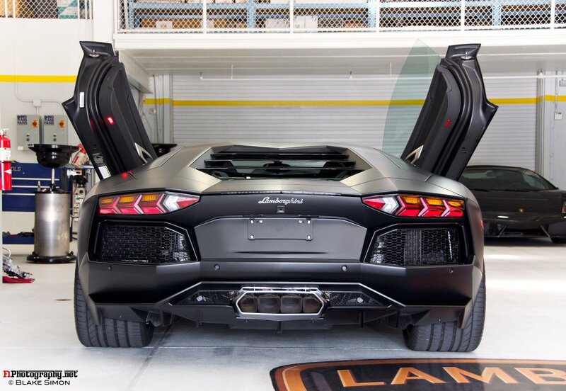 Lamborghini Aventador — Black, Dramatic, Photograph, Car Doors