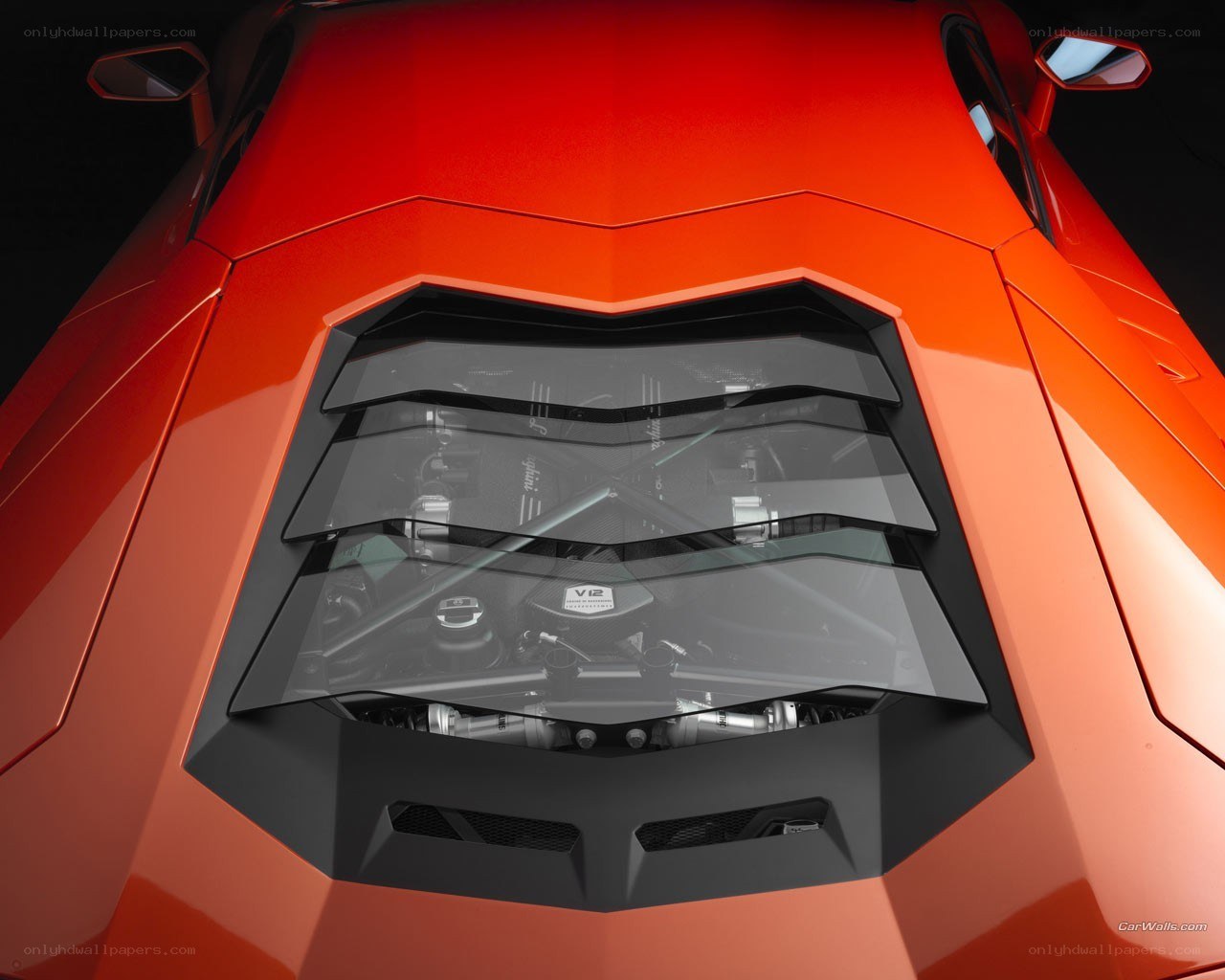 Lamborghini Aventador engine view
