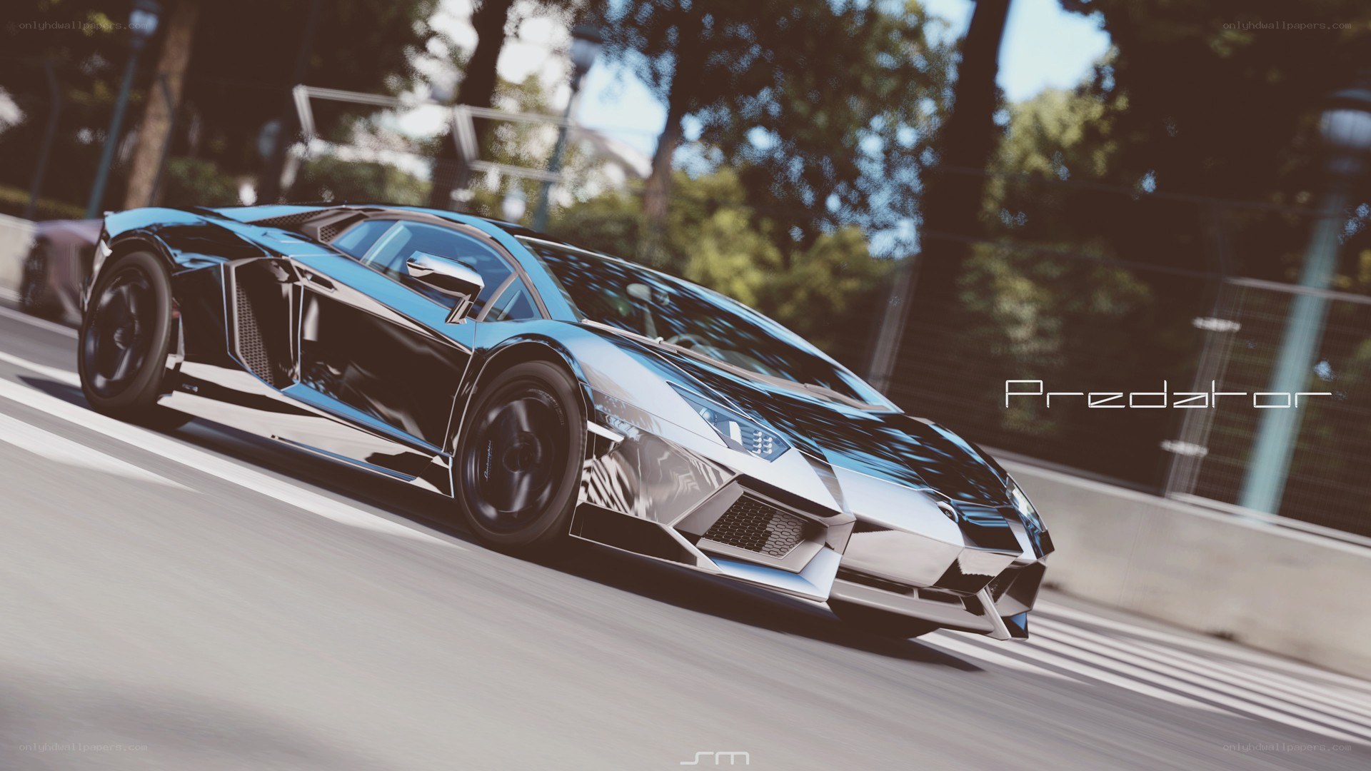 Lamborghini Aventador on a track