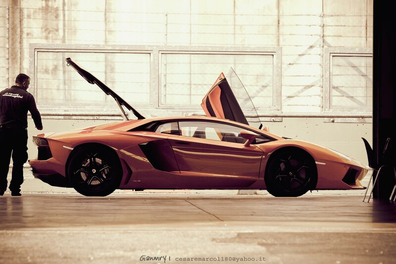 Lamborghini Aventador with doors open