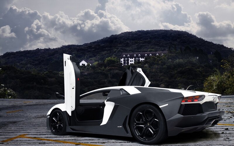 Lamborghini Aventador with doors open