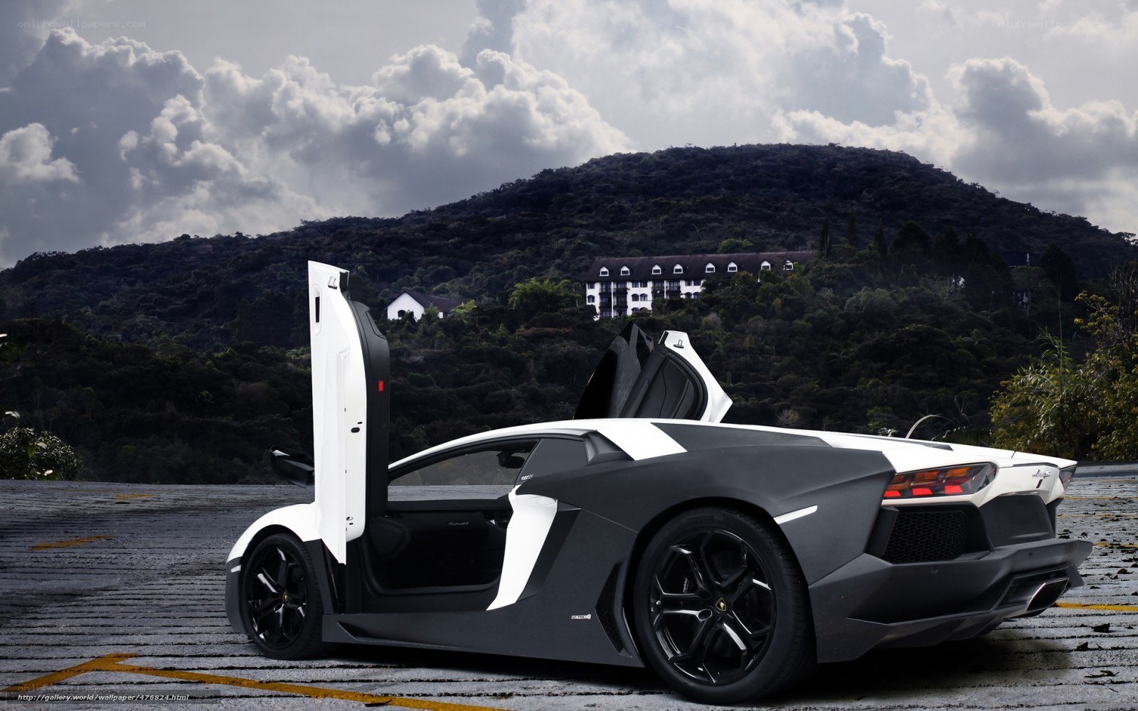 Lamborghini Aventador with doors open