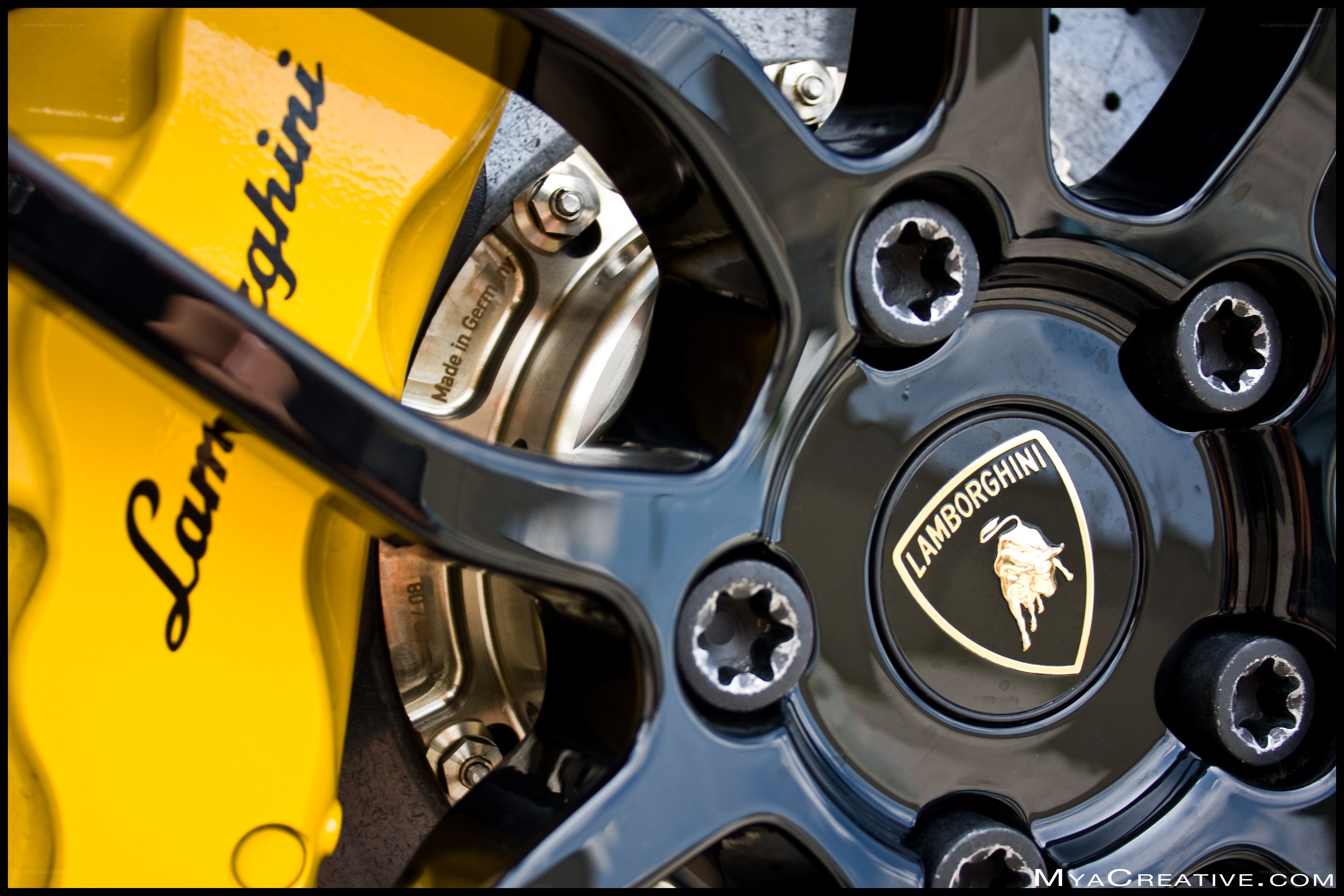 Lamborghini brake system close-up