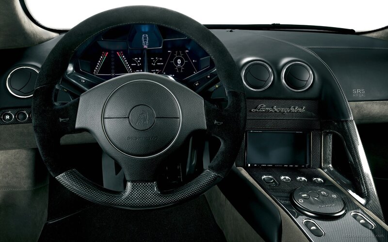 Lamborghini Car Interior — Black, Center Console