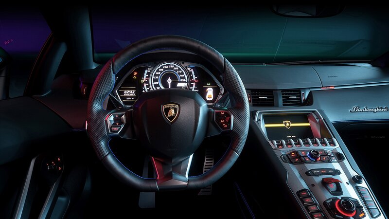 Lamborghini Car Interior — Black, Dark
